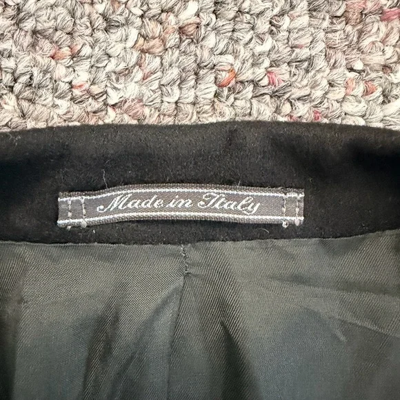 Vintage Lubiam Elegant Black Cashmere and Wool Men's Blazer Made in Italy 50R - Picture 3 of 13